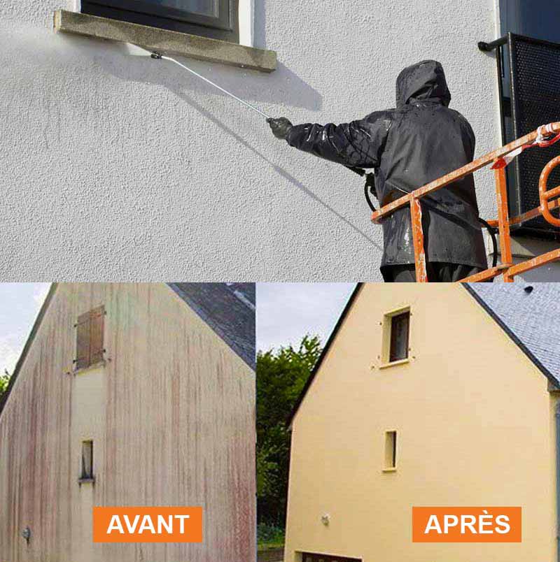 Ravalement, bardage façade : BAV PEINTURE 72 : Artisan peintre sur le Mans …et dans toute la Sarthe (72).Travaux de ravalement peinture façade : nettoyage, démoussage traitement anti mousse, ravalement peinture et imperméabilisation hydrofuge façade. 